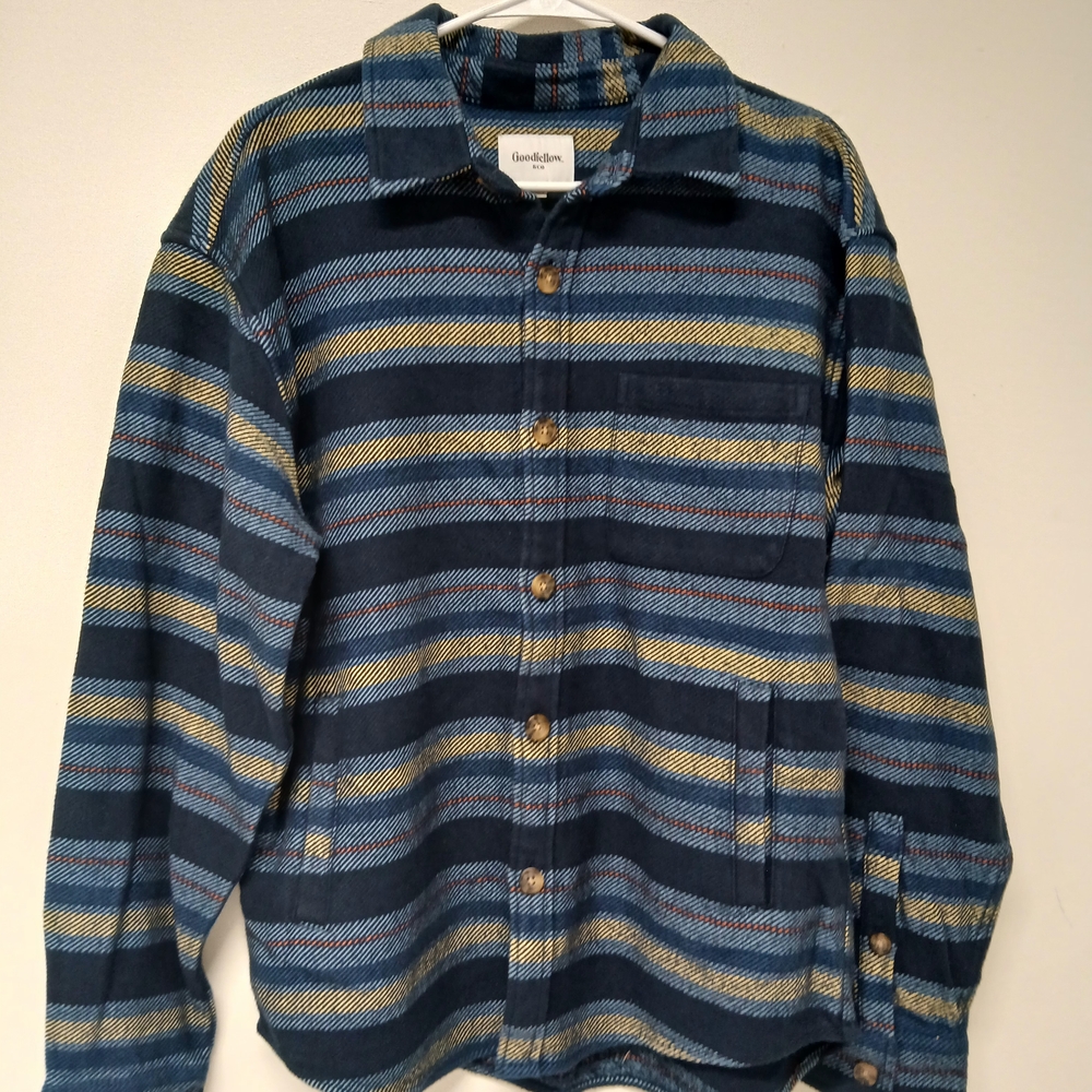 Goodfellow & Co, Men's Heavyweight Striped Flaneel Button - Up Shirt Size M